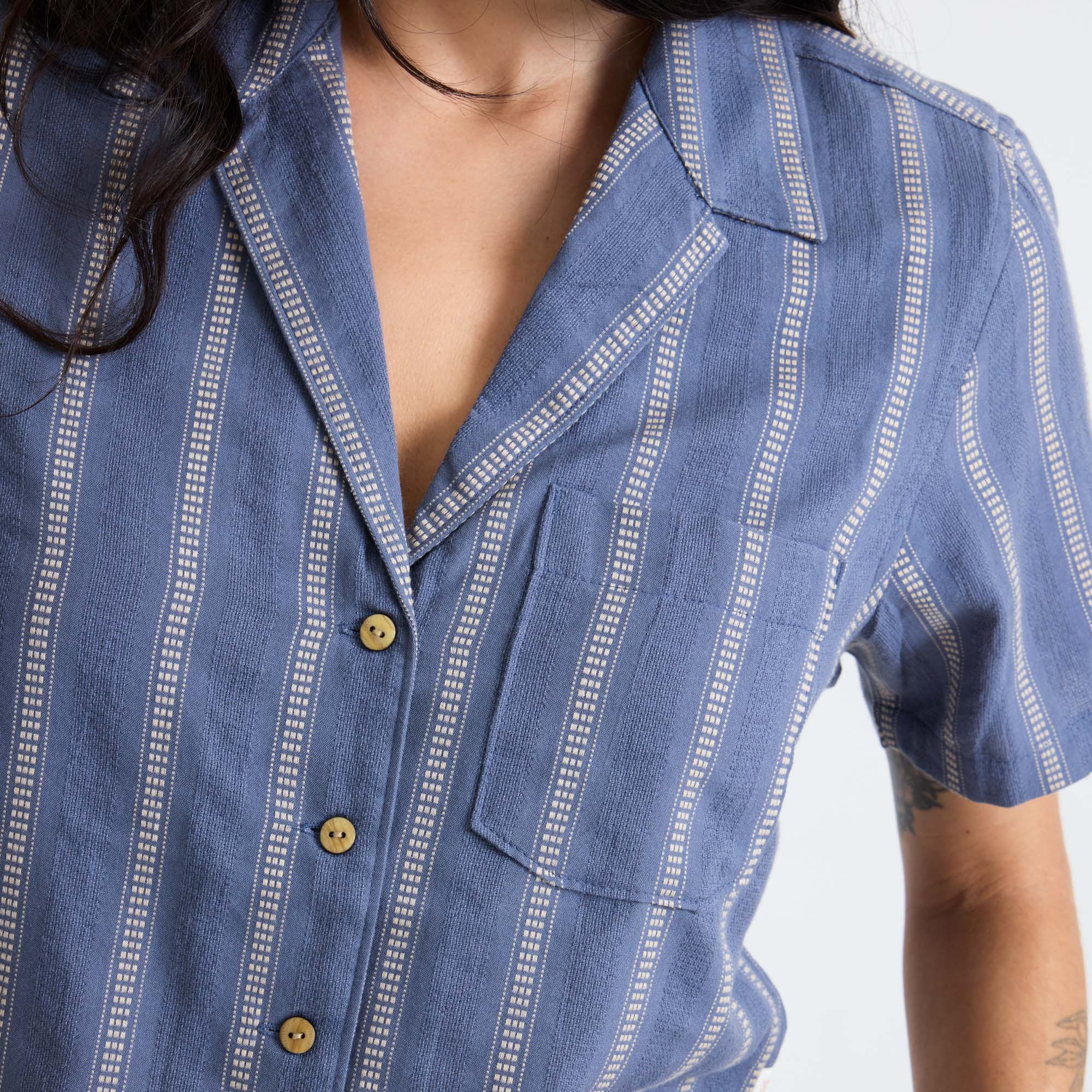Crosswinds Camp Button Up Shirt - Neptune - Image 5